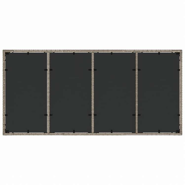 vidaXL ガーデンテーブル ガラス天板付き 190x90x75 cm ポリラタン製 ライトグレー家具 アウトドア家具 アウトドアテーブル(代引不可)