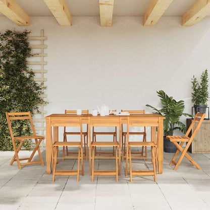 vidaXL 折りたたみビストロチェア 8点 アカシア無垢材家具 アウトドア家具 屋外椅子 アウトドアベンチチェア(代引不可)