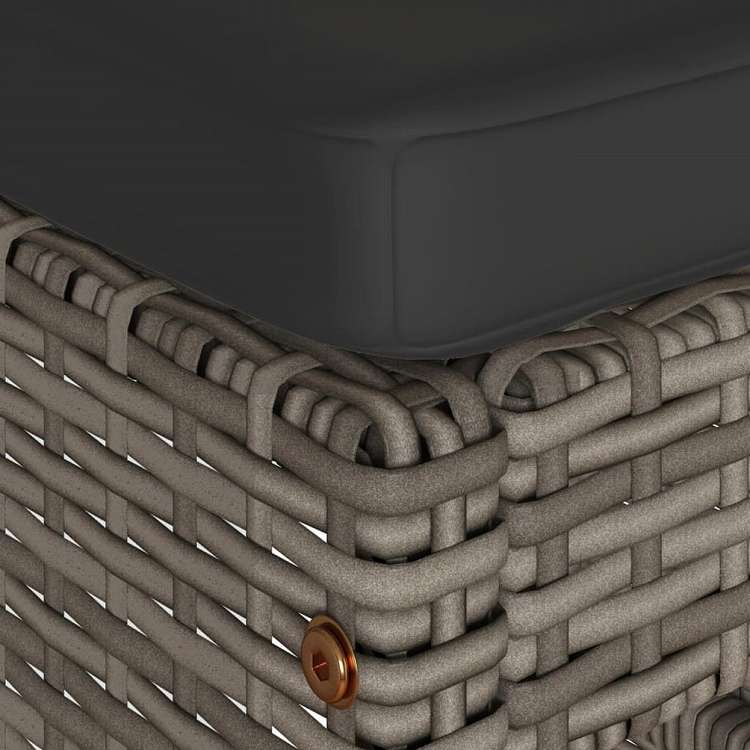 vidaXL ガーデンバースツール 4点 クッション付き ポリラタン製 グレー家具 アウトドア家具 屋外椅子 アウトドアベンチチェア(代引不可)