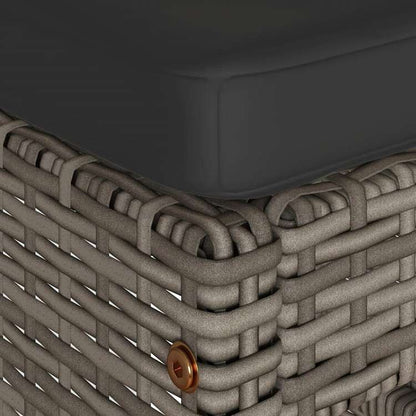 vidaXL ガーデンバースツール 4点 クッション付き ポリラタン製 グレー家具 アウトドア家具 屋外椅子 アウトドアベンチチェア(代引不可)