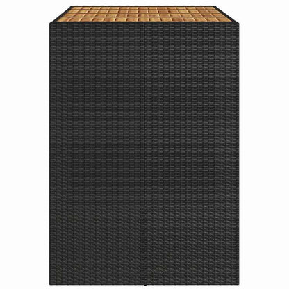 vidaXL ガーデンバーテーブル アカシア製天板 145x80x110 cm ポリラタン製 ブラック家具 アウトドア家具 アウトドアテーブル(代引不可)