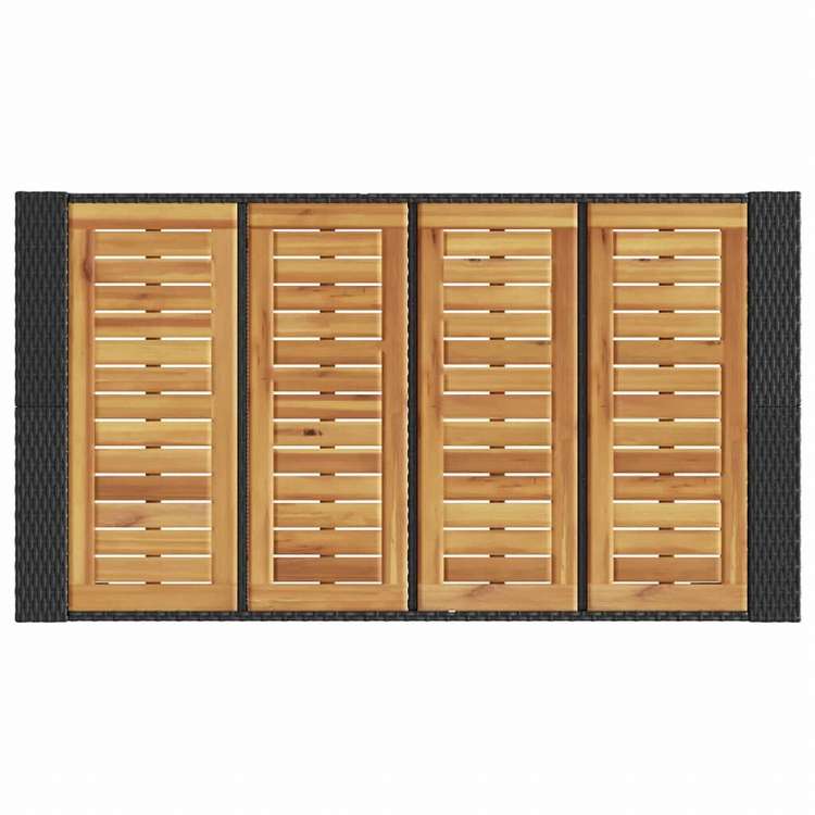 vidaXL ガーデンバーテーブル アカシア製天板 145x80x110 cm ポリラタン製 ブラック家具 アウトドア家具 アウトドアテーブル(代引不可)