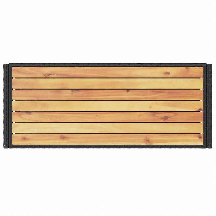 vidaXL バーカート 3段 ブラック ポリラタン&アカシア無垢材家具 トローリー キッチン・ダイニング トローリー(代引不可)