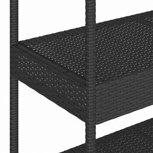 vidaXL バーカート 3段 ブラック ポリラタン&アカシア無垢材家具 トローリー キッチン・ダイニング トローリー(代引不可)