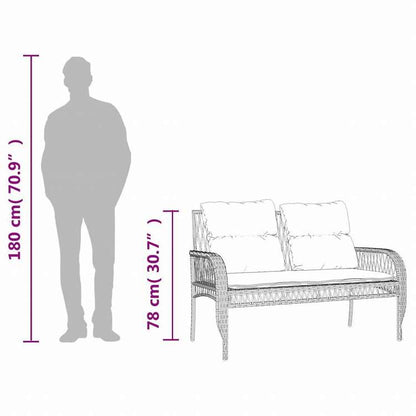 vidaXL ガーデンソファ4点セット クッション付き 灰色 ポリラタン製家具 アウトドア家具 屋外家具セット(代引不可)