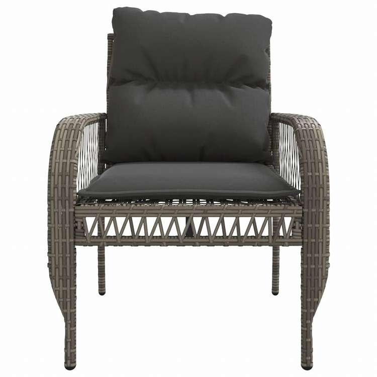 vidaXL ガーデンソファ4点セット クッション付き 灰色 ポリラタン製家具 アウトドア家具 屋外家具セット(代引不可)