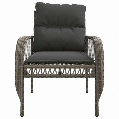 vidaXL ガーデンソファ4点セット クッション付き 灰色 ポリラタン製家具 アウトドア家具 屋外家具セット(代引不可)