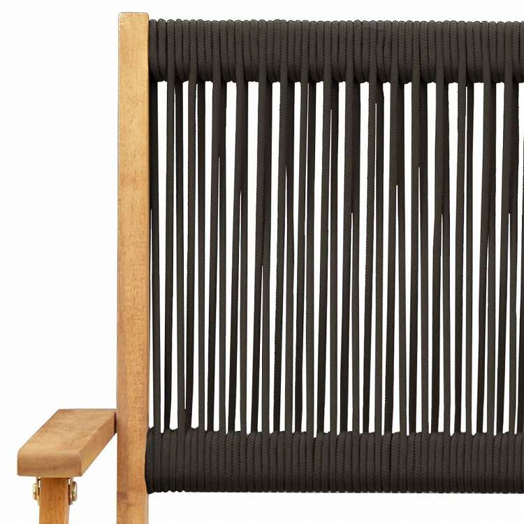 vidaXL ガーデンチェア 2点 ブラック アカシア無垢材&ポリプロピレン家具 アウトドア家具 屋外椅子 アウトドアベンチチェア(代引不可)