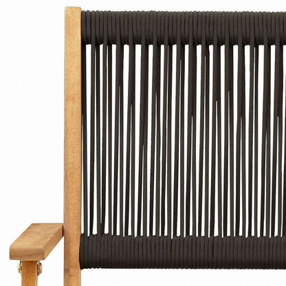 vidaXL ガーデンチェア 2点 ブラック アカシア無垢材&ポリプロピレン家具 アウトドア家具 屋外椅子 アウトドアベンチチェア(代引不可)