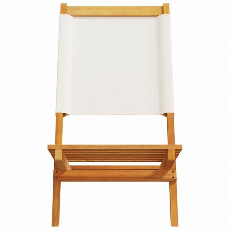 vidaXL ガーデンチェア 2点 クリームホワイト アカシア無垢材&ファブリック家具 アウトドア家具 屋外椅子 アウトドアベンチチェア(代引不可)