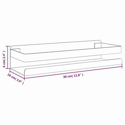 vidaXL シャワーシェルフ マットブラック 30x10x6 cm つや消し 304 ステンレススチール製家具 棚(代引不可)