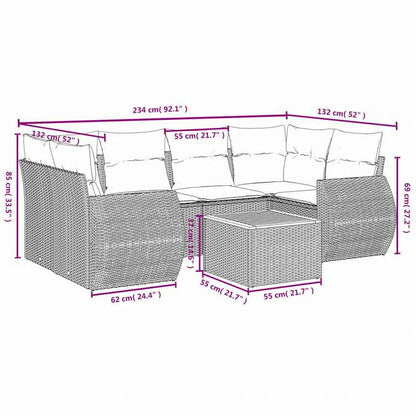 vidaXL ガーデンソファ7点セット クッション付き グレー ポリラタン家具 アウトドア家具 屋外家具セット(代引不可)