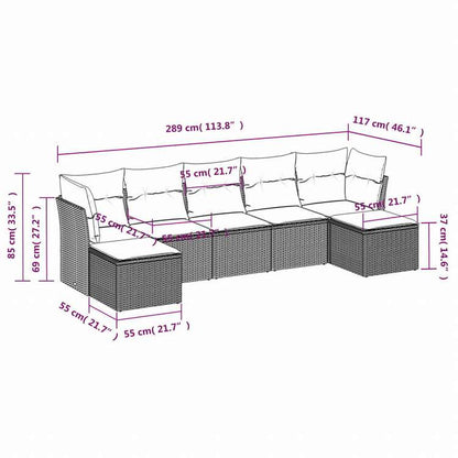 vidaXL ガーデンソファ7点セット クッション付き グレー ポリラタン家具 アウトドア家具 屋外家具セット(代引不可)