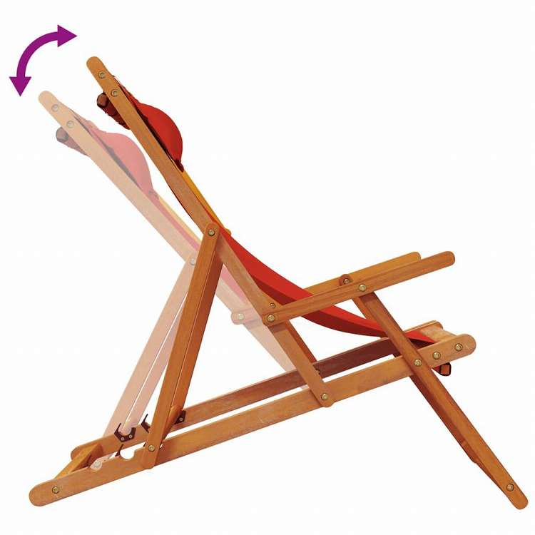 vidaXL 折りたたみビーチチェア 2点 布製 レッド家具 アウトドア家具 屋外椅子 アウトドアベンチチェア(代引不可)