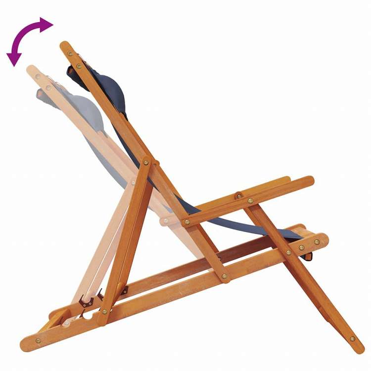 vidaXL 折りたたみビーチチェア 2点 布製 ブルー家具 アウトドア家具 屋外椅子 アウトドアベンチチェア(代引不可)