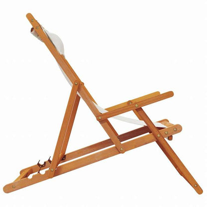 vidaXL 折りたたみビーチチェア 2点 布製 クリーム家具 アウトドア家具 屋外椅子 アウトドアベンチチェア(代引不可)