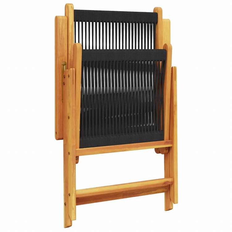 vidaXL リクライニングガーデンチェア 4点セット ブラック アカシア無垢材家具 アウトドア家具 屋外椅子 アウトドアベンチチェア(代引不可)