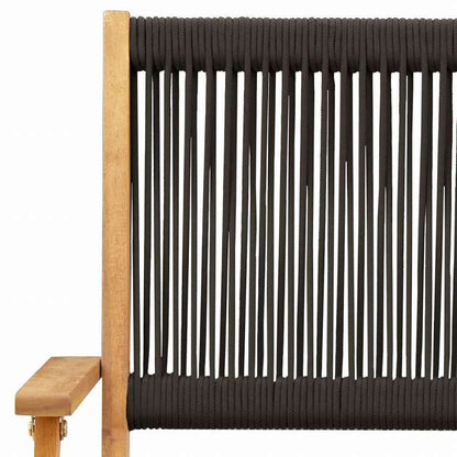 vidaXL 折りたたみガーデンチェア 4点セット ブラック アカシア無垢材家具 アウトドア家具 屋外椅子 アウトドアベンチチェア(代引不可)