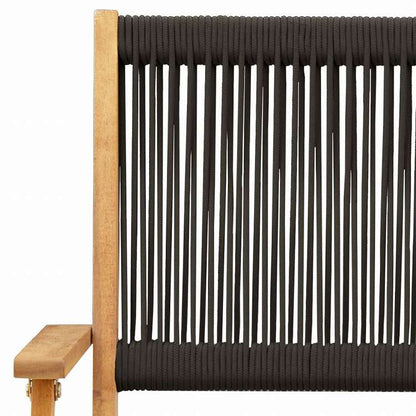 vidaXL 折りたたみガーデンチェア 6点セット ブラック アカシア無垢材家具 アウトドア家具 屋外椅子 アウトドアベンチチェア(代引不可)