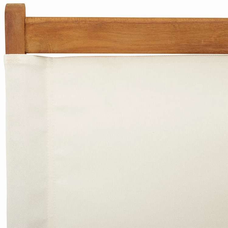 vidaXL 折りたたみ式ガーデンチェア 4点 クリームホワイト ファブリック&無垢材家具 アウトドア家具 屋外椅子 アウトドアベンチチェア(代引不可)