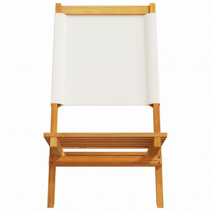 vidaXL 折りたたみ式ガーデンチェア 6点 クリームホワイト ファブリック&無垢材家具 アウトドア家具 屋外椅子 アウトドアベンチチェア(代引不可)