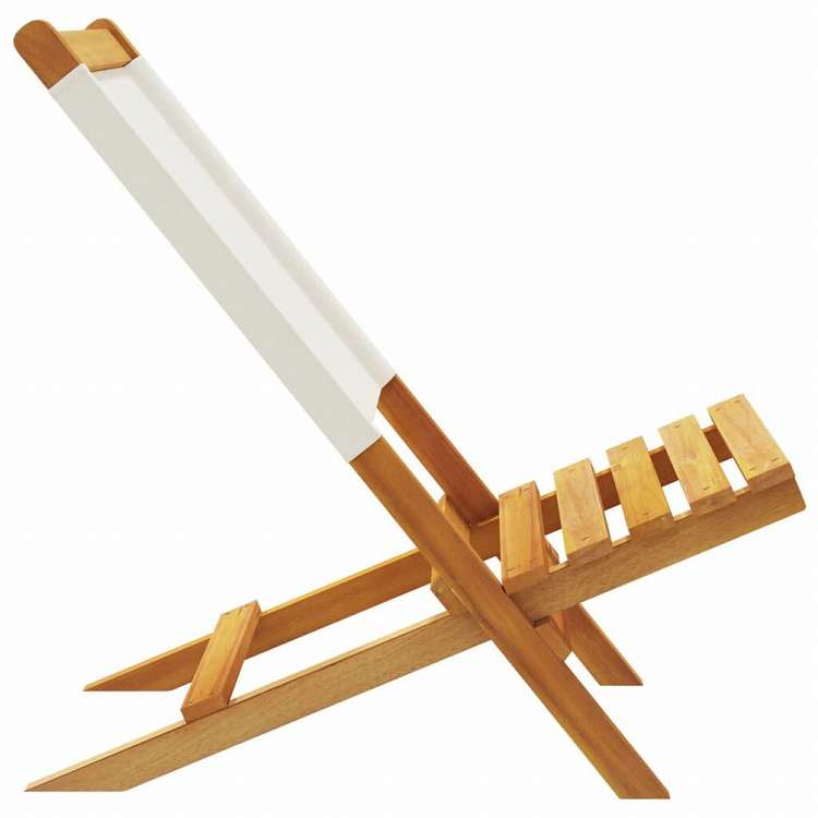 vidaXL 折りたたみ式ガーデンチェア 6点 クリームホワイト ファブリック&無垢材家具 アウトドア家具 屋外椅子 アウトドアベンチチェア(代引不可)