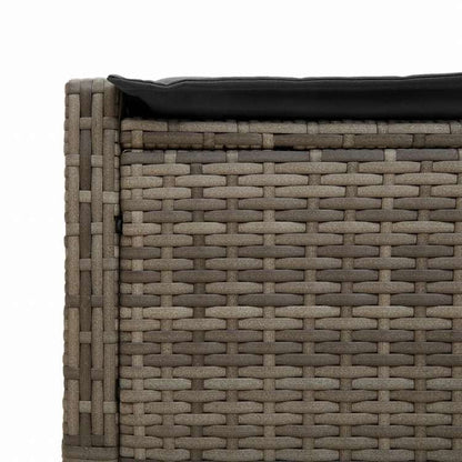 vidaXL 2人掛けサンラウンジャー クッション付き グレー ポリラタン家具 アウトドア家具 屋外椅子 サンラウンジャー(代引不可)