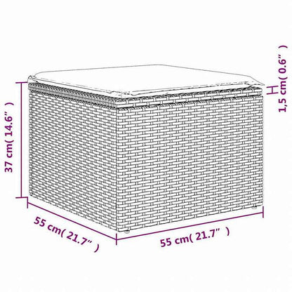 vidaXL ガーデンソファ7点セット クッション付き グレー ポリラタン家具 アウトドア家具 屋外家具セット(代引不可)