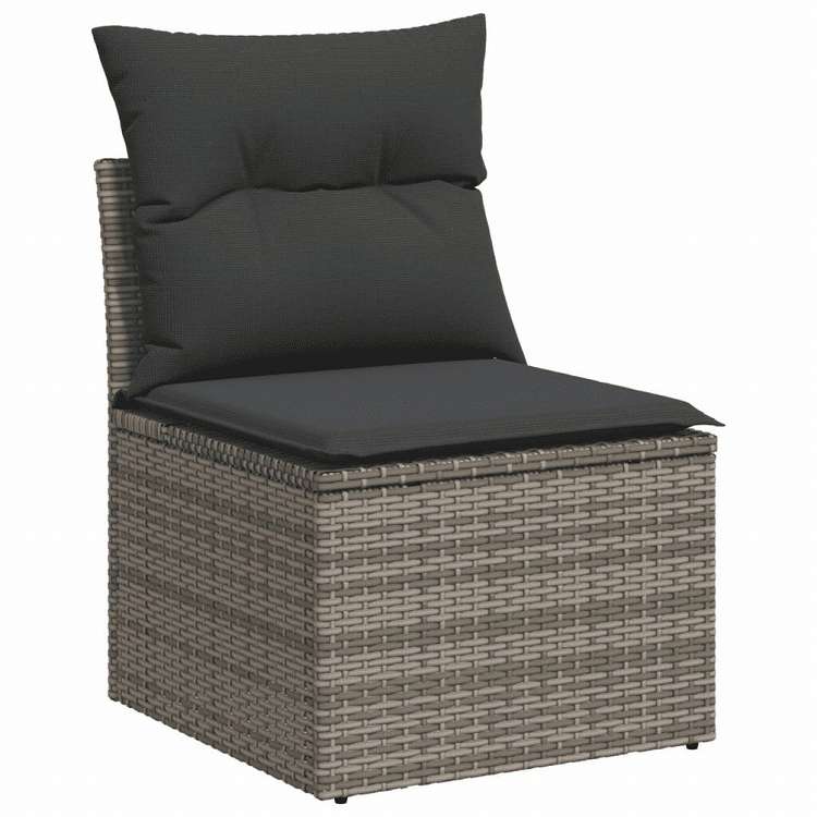 vidaXL ガーデンソファ7点セット クッション付き グレー ポリラタン家具 アウトドア家具 屋外椅子 屋外用組み合わせソファセット(代引不可)