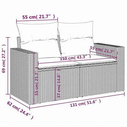 vidaXL ガーデンソファ7点セット クッション付き グレー ポリラタン家具 アウトドア家具 屋外椅子 屋外用組み合わせソファセット(代引不可)