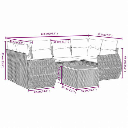 vidaXL ガーデンソファ7点セット クッション付き グレー ポリラタン家具 アウトドア家具 屋外家具セット(代引不可)