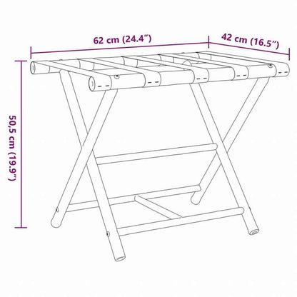 vidaXL 折りたたみ式荷物ラック 62x42x50.5 cm 竹製スーツケース&かばん 旅行用鞄用品 Luggage Racks & Stands(代引不可)