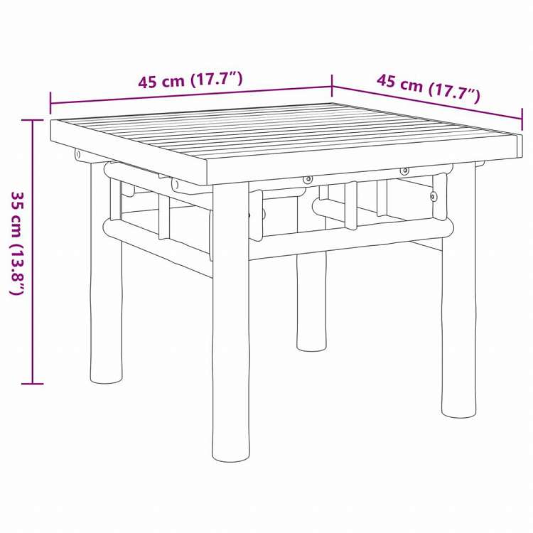 vidaXL コーヒーテーブル 45x45x35 cm 竹製家具 テーブル アクセントテーブル コーヒーテーブル(代引不可)