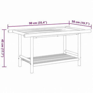 vidaXL コーヒーテーブル 90x50x45 cm 竹製家具 テーブル アクセントテーブル コーヒーテーブル(代引不可)
