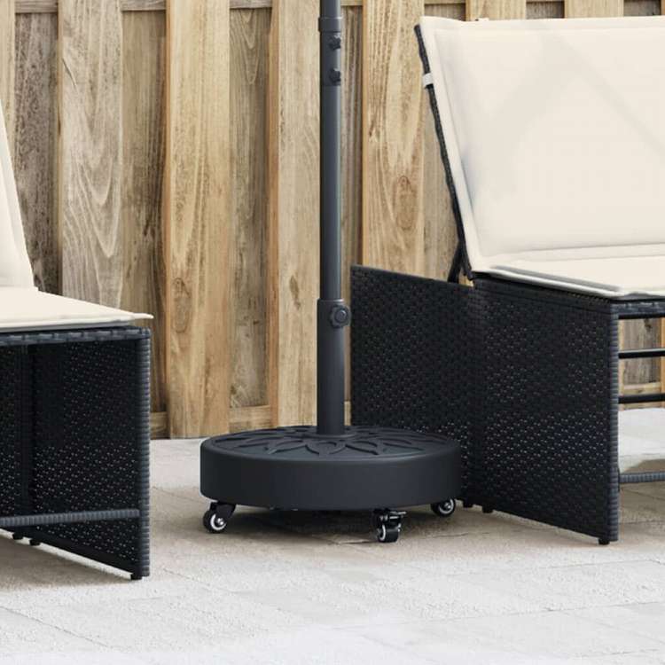 vidaXL パラソルベース ホイール付き O38 / 48 mm ポール用 27 kg ラウンドホーム&ガーデン 芝&ガーデン アウトドアリビング アウトドアアンブレラ&パラソルアクセサリー 屋外用アンブレラ土台(代引不可)