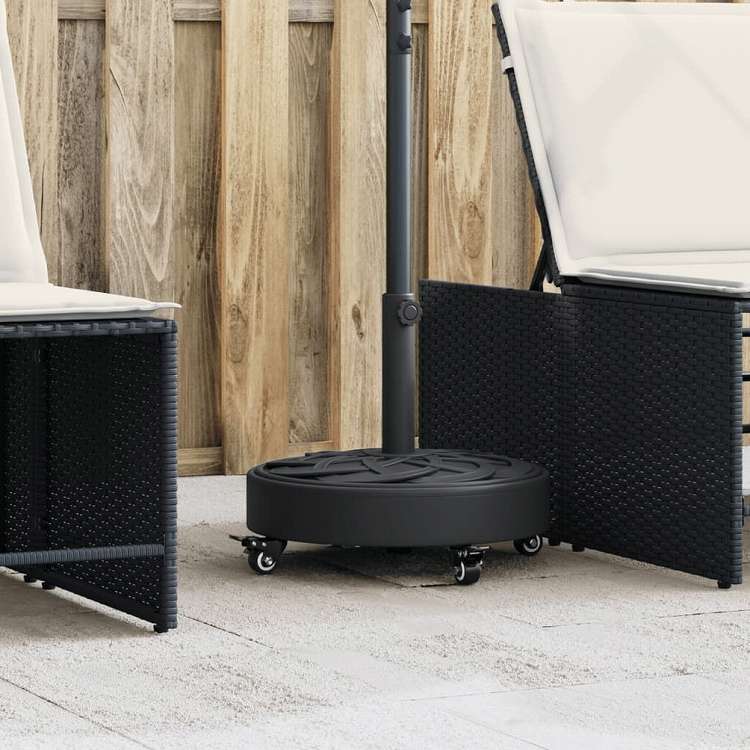 vidaXL パラソルベース ホイール付き O38 / 48 mm ポール用 27 kg ラウンドホーム&ガーデン 芝&ガーデン アウトドアリビング アウトドアアンブレラ&パラソルアクセサリー 屋外用アンブレラ土台(代引不可)