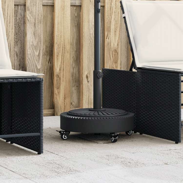 vidaXL パラソルベース ホイール付き O38 / 48 mm ポール用 27 kg ラウンドホーム&ガーデン 芝&ガーデン アウトドアリビング アウトドアアンブレラ&パラソルアクセサリー 屋外用アンブレラ土台(代引不可)