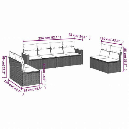 vidaXL ガーデンラウンジ8点セット クッション付き グレー ポリラタン製家具 アウトドア家具 屋外家具セット(代引不可)