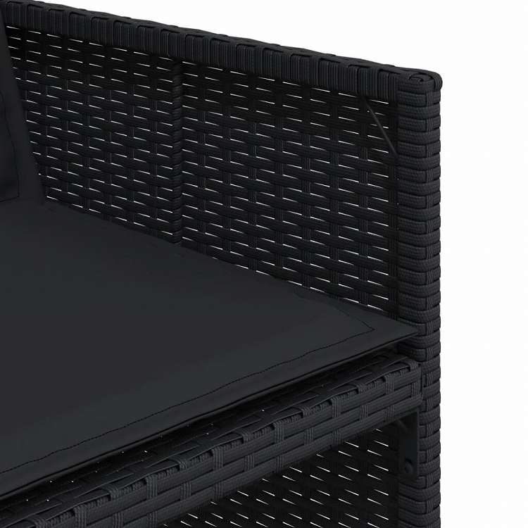 vidaXL ガーデンダイニング5点セット クッション付き ブラック ポリラタン製家具 アウトドア家具 屋外家具セット(代引不可)