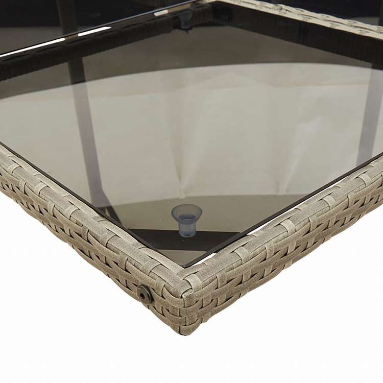 vidaXL ガーデンダイニングセット 9点 クッション付き グレー ポリラタン製家具 アウトドア家具 屋外家具セット(代引不可)