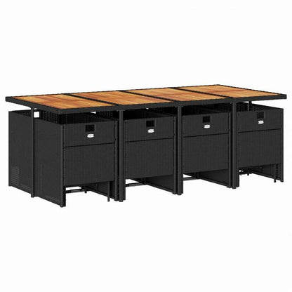 vidaXL ガーデンダイニング13点セット クッション付き ブラック ポリラタン製家具 アウトドア家具 屋外家具セット(代引不可)