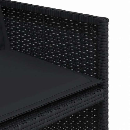 vidaXL ガーデンダイニング3点セット クッション付き ブラック ポリラタン製家具 アウトドア家具 屋外家具セット(代引不可)