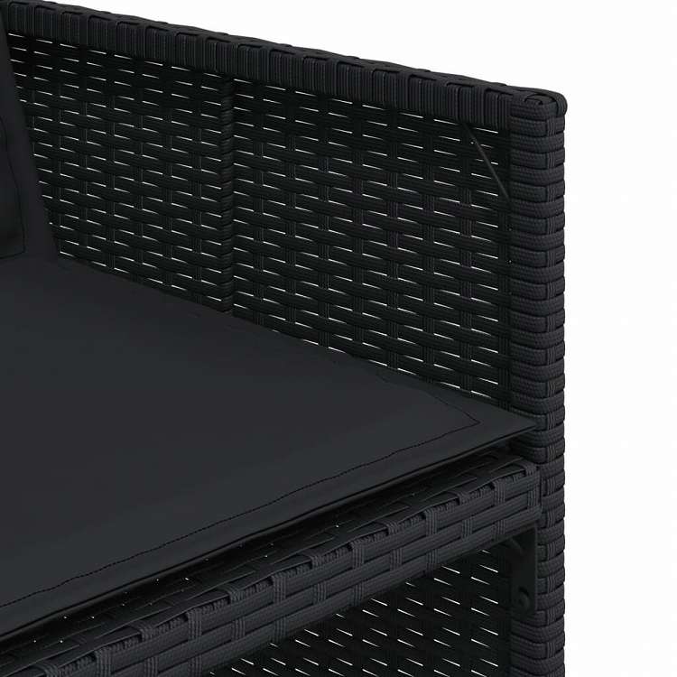 vidaXL ガーデンダイニング13点セット クッション付き ブラック ポリラタン製家具 アウトドア家具 屋外家具セット(代引不可)