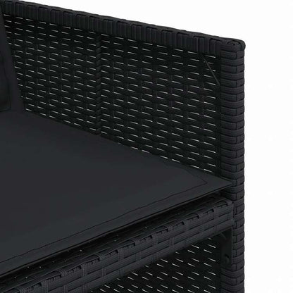 vidaXL ガーデンダイニング17点セット クッション付き ブラック ポリラタン製家具 アウトドア家具 屋外家具セット(代引不可)