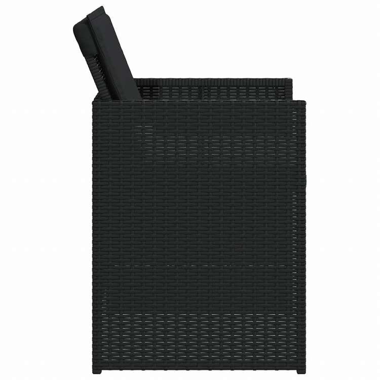 vidaXL ガーデンチェア クッション付き 4点 ブラック ポリラタン製家具 アウトドア家具 屋外椅子 アウトドアベンチチェア(代引不可)