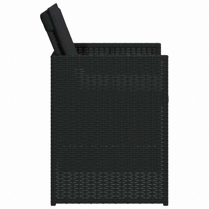 vidaXL ガーデンチェア クッション付き 4点 ブラック ポリラタン製家具 アウトドア家具 屋外椅子 アウトドアベンチチェア(代引不可)