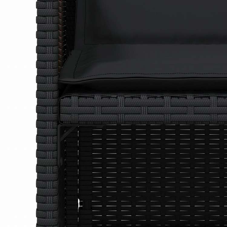 vidaXL ガーデンチェア クッション付き 4点 ブラック ポリラタン製家具 アウトドア家具 屋外椅子 アウトドアベンチチェア(代引不可)