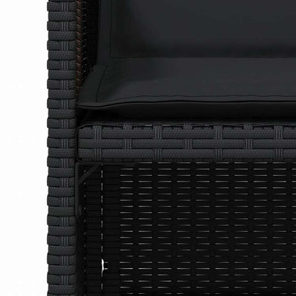 vidaXL ガーデンチェア クッション付き 4点 ブラック ポリラタン製家具 アウトドア家具 屋外椅子 アウトドアベンチチェア(代引不可)