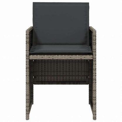 vidaXL ガーデンチェア クッション付き 4点 グレー ポリラタン家具 アウトドア家具 屋外椅子 アウトドアベンチチェア(代引不可)