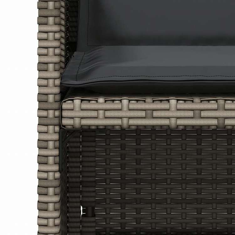 vidaXL ガーデンチェア クッション付き 4点 グレー ポリラタン家具 アウトドア家具 屋外椅子 アウトドアベンチチェア(代引不可)